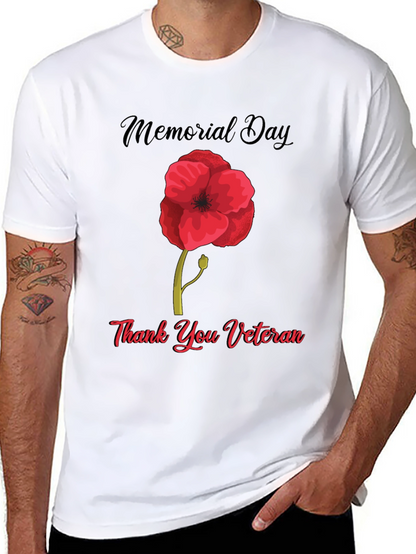 Memorial Day Thank You Veteran Poppy T-Shirt