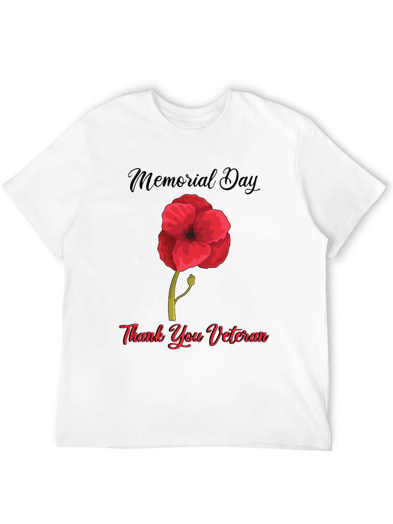 Memorial Day Thank You Veteran Poppy T-Shirt