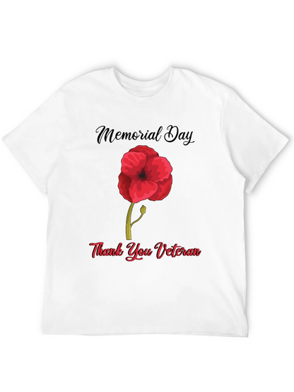 Memorial Day Thank You Veteran Poppy T-Shirt