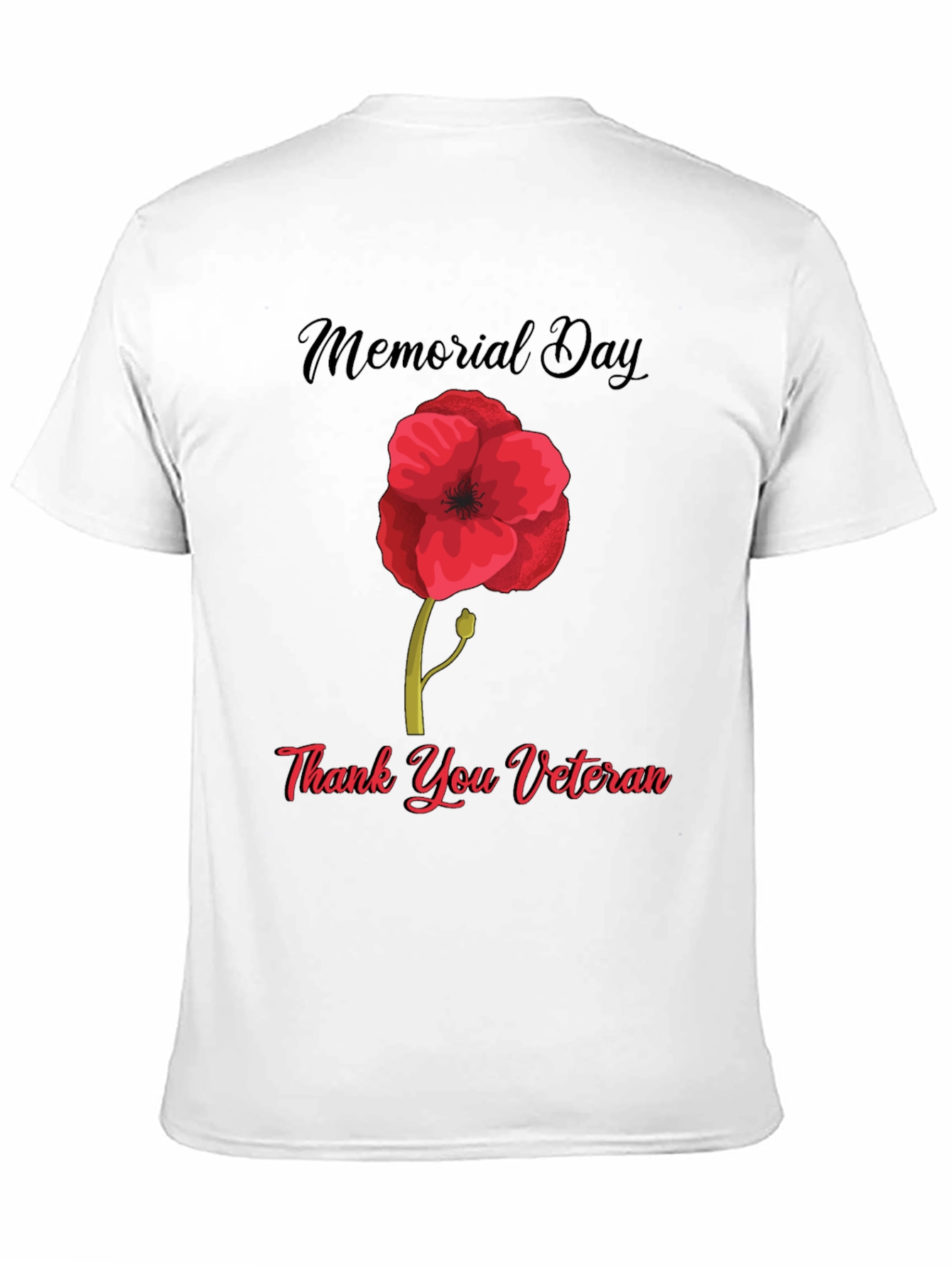 Memorial Day Thank You Veteran Poppy T-Shirt