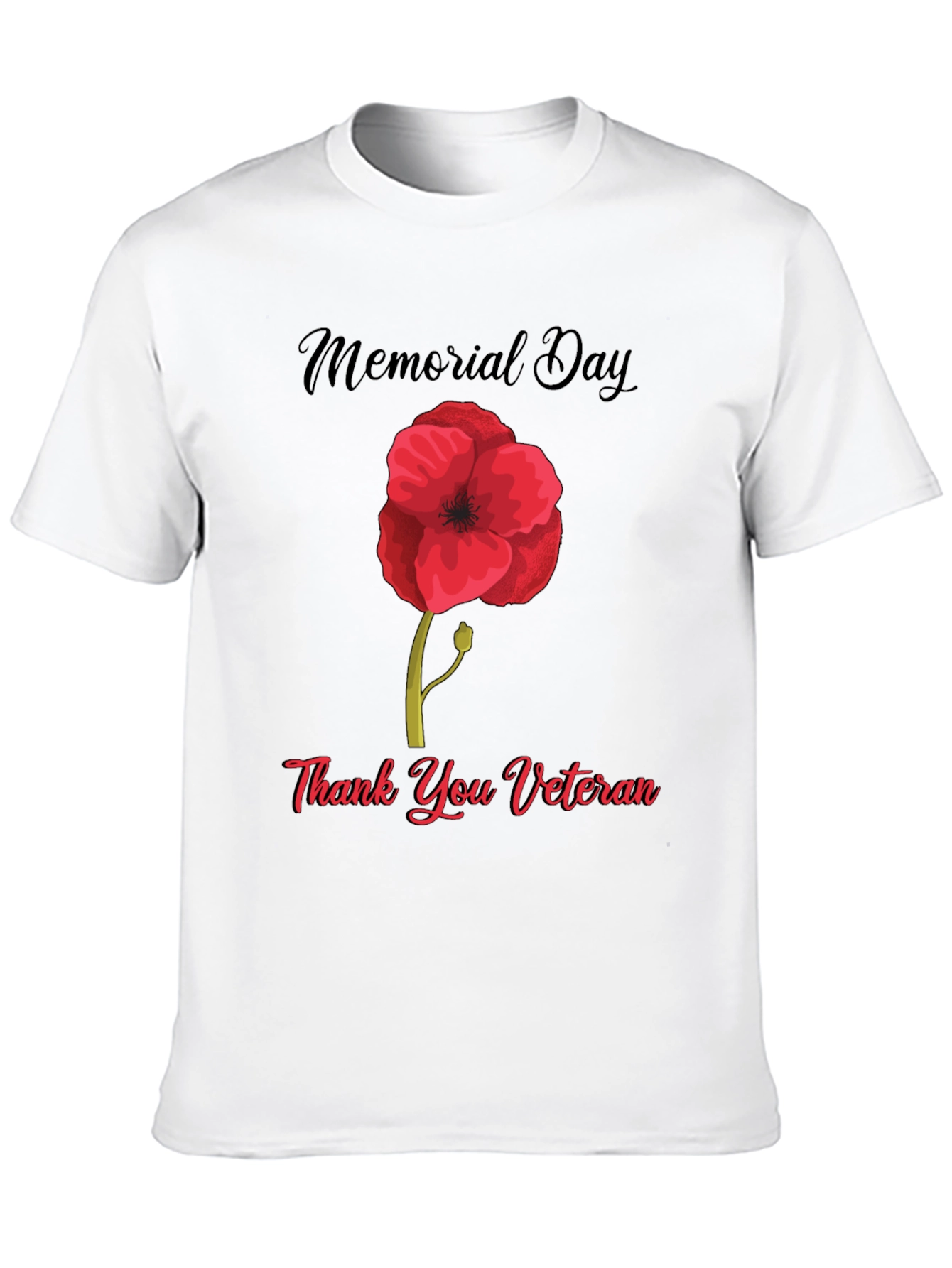 Memorial Day Thank You Veteran Poppy T-Shirt