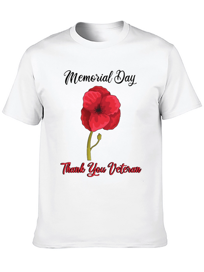 Memorial Day Thank You Veteran Poppy T-Shirt
