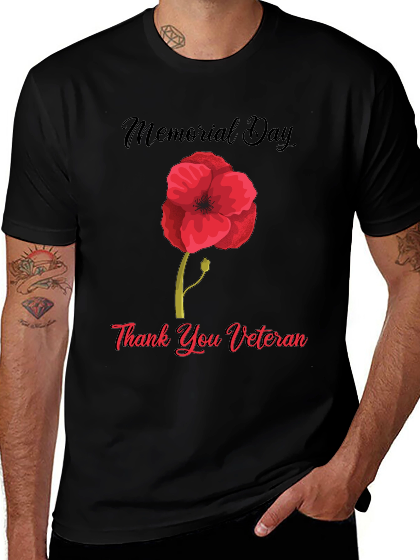 Memorial Day Thank You Veteran Poppy T-Shirt