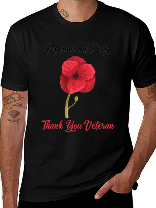 Memorial Day Thank You Veteran Poppy T-Shirt