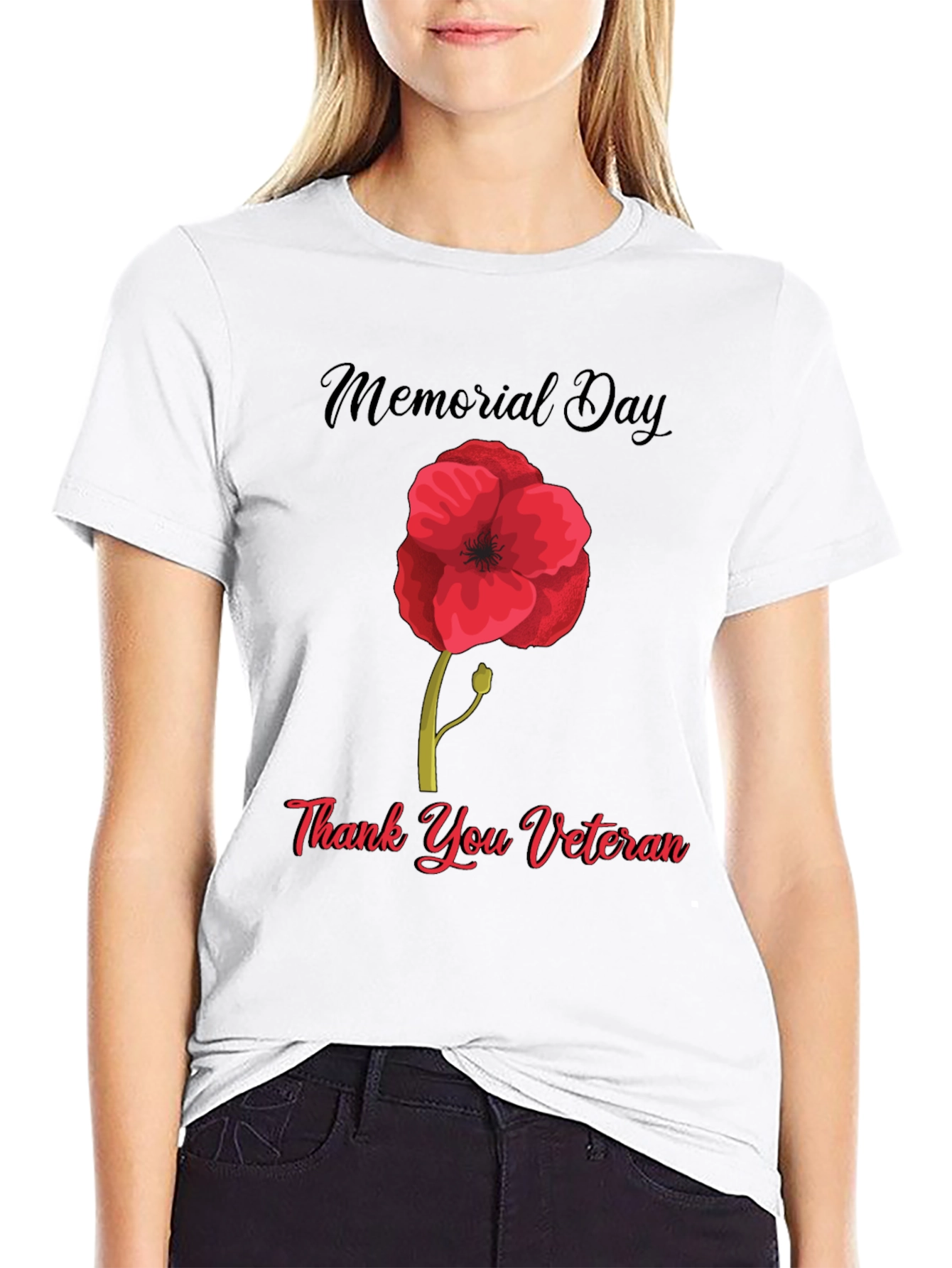 Memorial Day Thank You Veteran Poppy T-Shirt