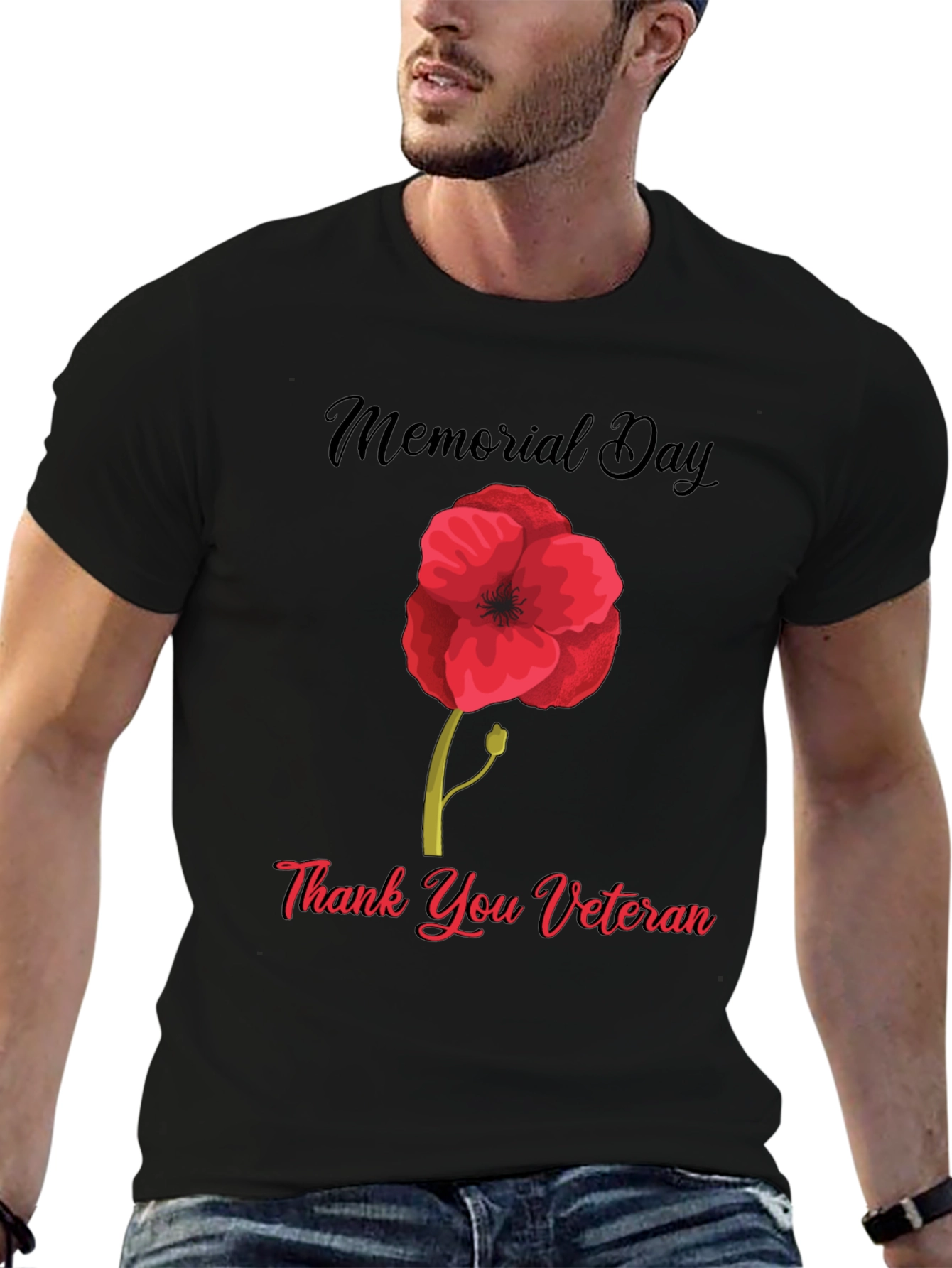 Memorial Day Thank You Veteran Poppy T-Shirt