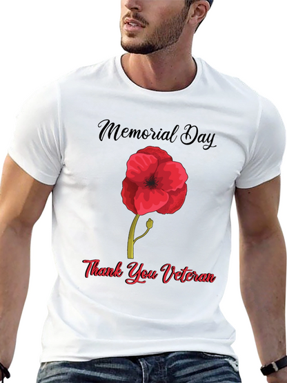 Memorial Day Thank You Veteran Poppy T-Shirt