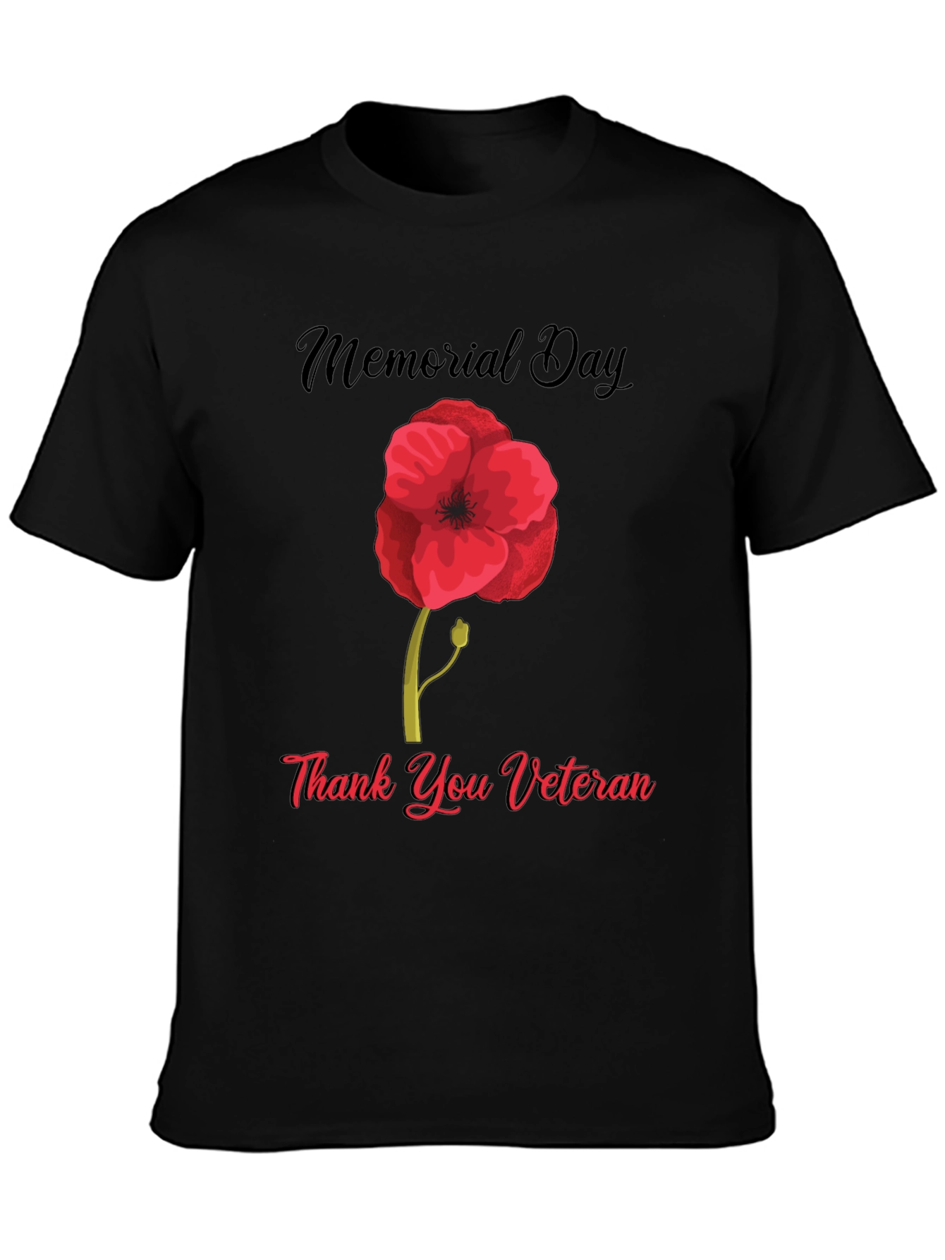 Memorial Day Thank You Veteran Poppy T-Shirt
