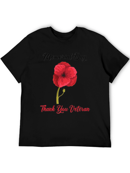 Memorial Day Thank You Veteran Poppy T-Shirt