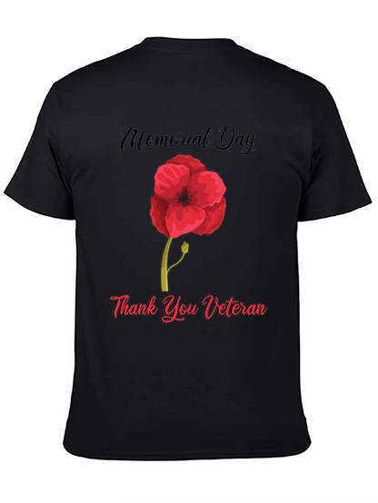 Memorial Day Thank You Veteran Poppy T-Shirt