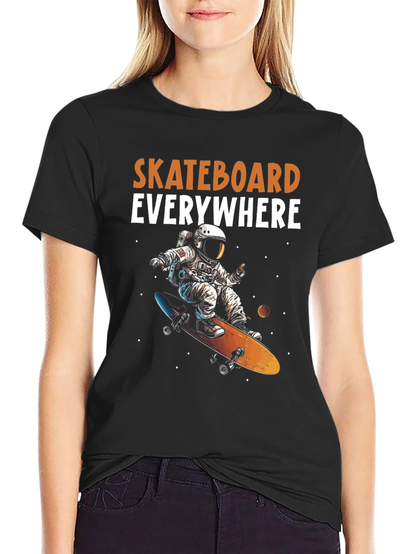 Astronaut Skateboarder Graphic Tee