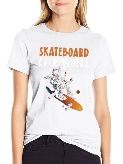 Astronaut Skateboarder Graphic Tee