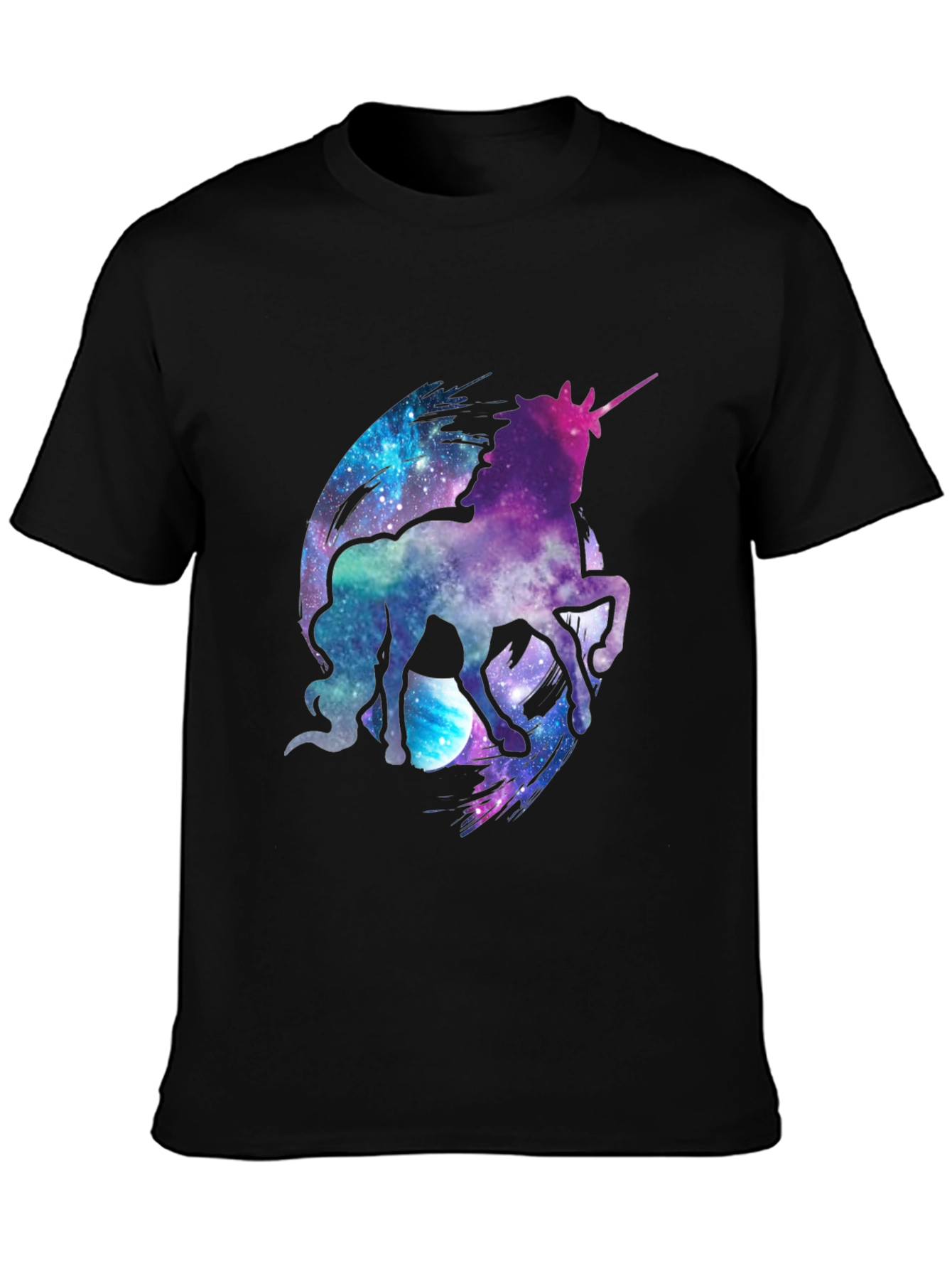 Galaxy Unicorn Black T-Shirt