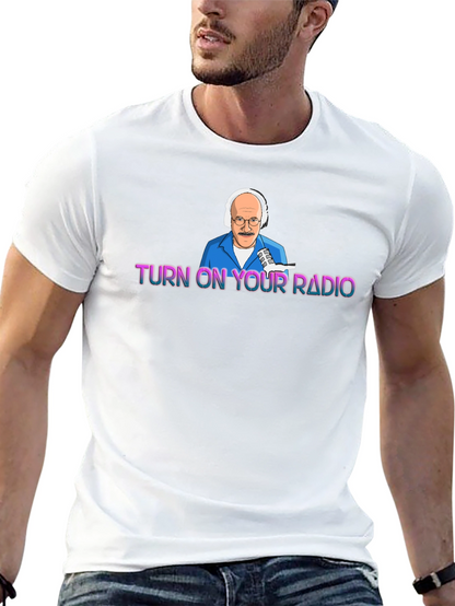 Turn On Your Radio Black Graphic T-Shirt