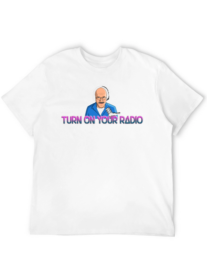 Turn On Your Radio Black Graphic T-Shirt