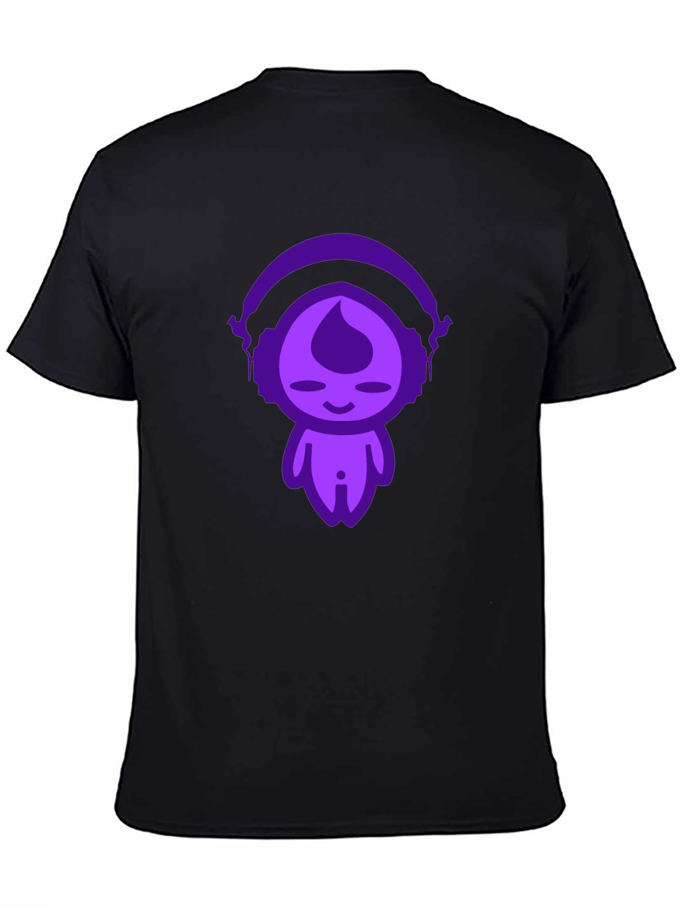 Unique Graphic Tee: Purple Headphone Character Design