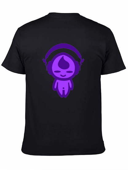 Unique Graphic Tee: Purple Headphone Character Design