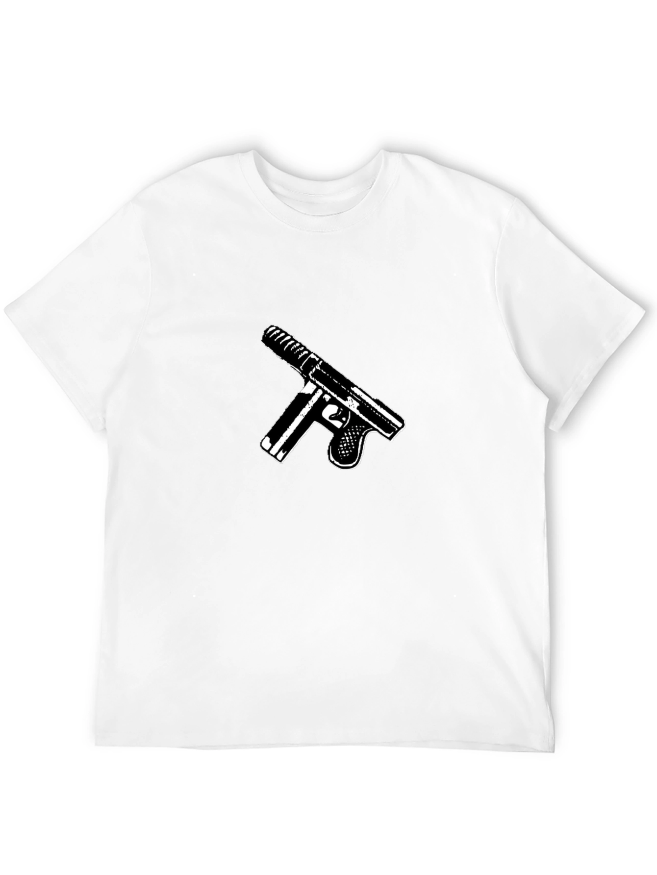 Gun Graphic Black T-Shirt - Bold Statement Tee