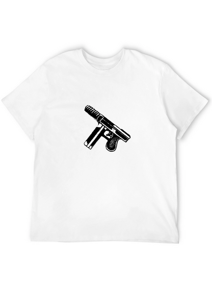 Gun Graphic Black T-Shirt - Bold Statement Tee