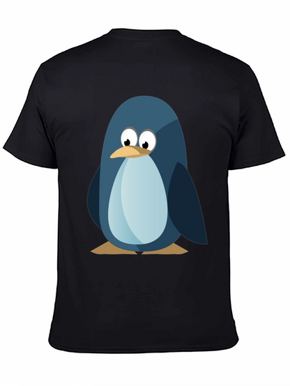 Cute Penguin Graphic Tee - Mens Black T-Shirt