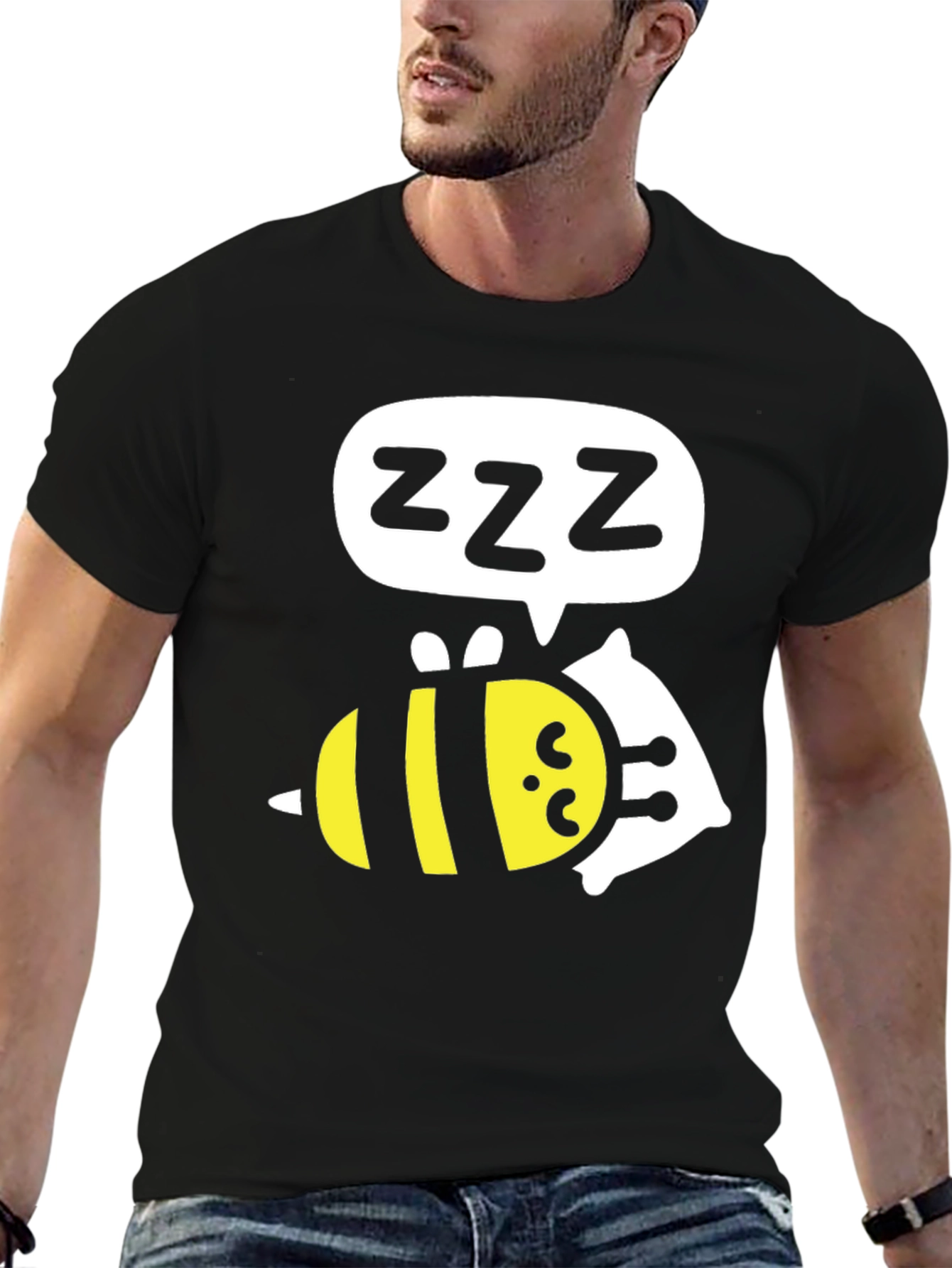 Sleeping Bee T-Shirt - Funny Cartoon Graphic Tee