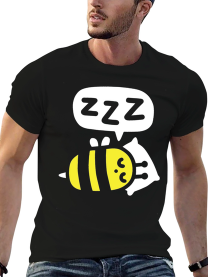 Sleeping Bee T-Shirt - Funny Cartoon Graphic Tee