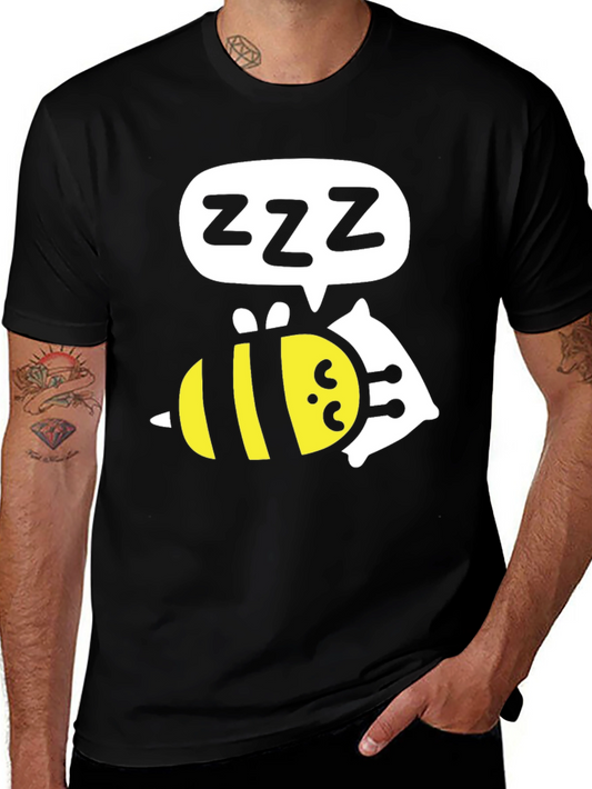 Sleeping Bee T-Shirt - Funny Cartoon Graphic Tee