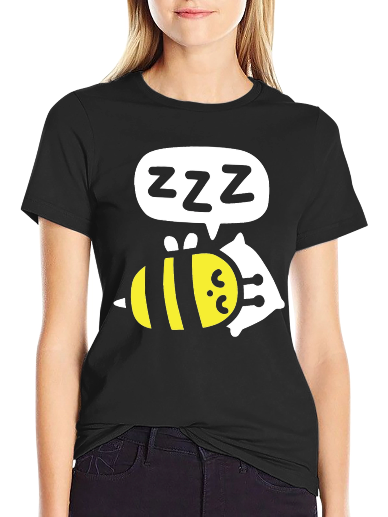 Sleeping Bee T-Shirt - Funny Cartoon Graphic Tee