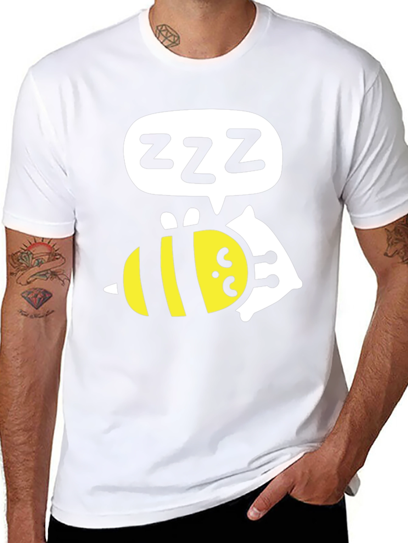 Sleeping Bee T-Shirt - Funny Cartoon Graphic Tee