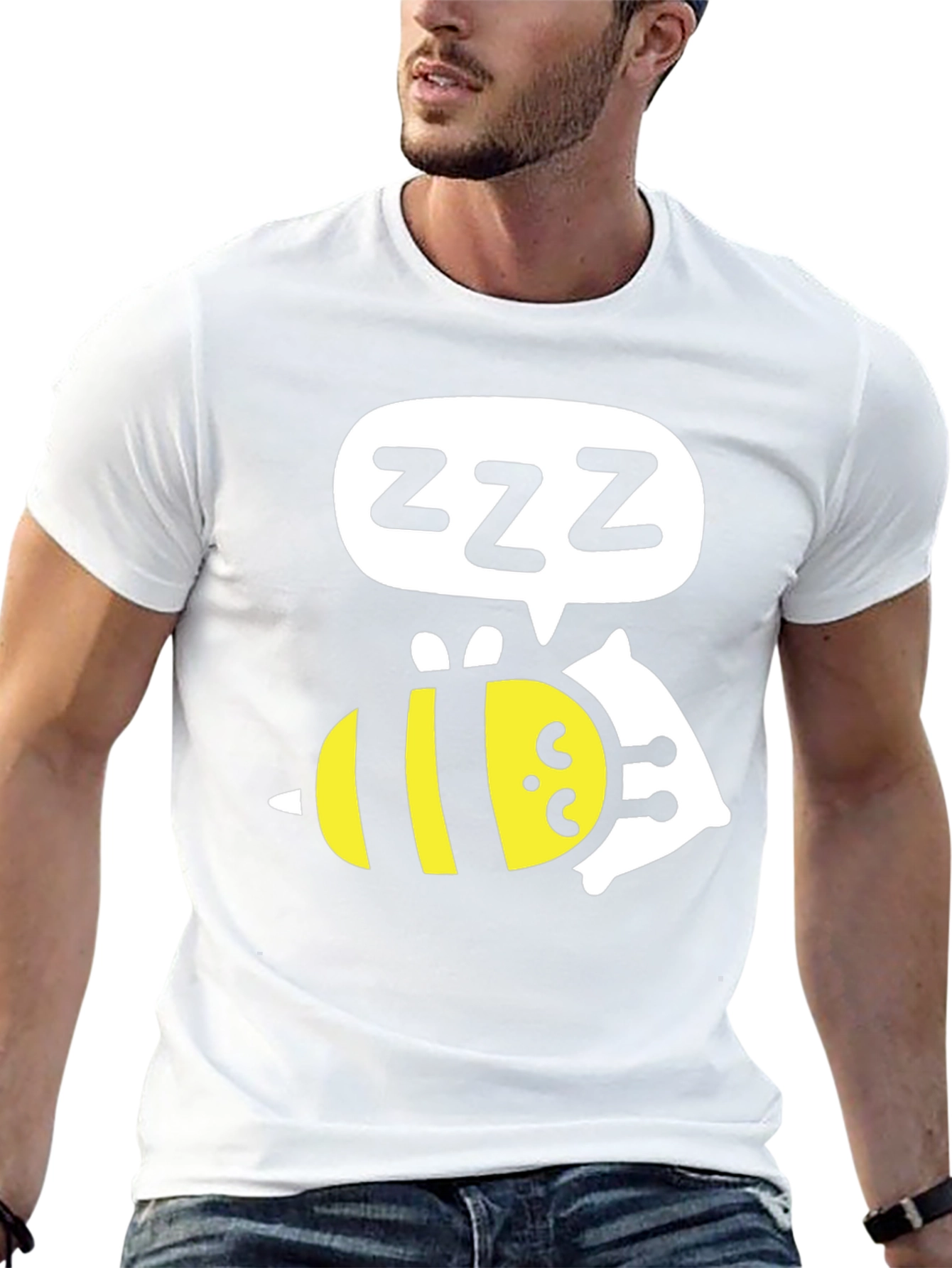 Sleeping Bee T-Shirt - Funny Cartoon Graphic Tee