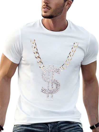Dollar Sign Chain Graphic T-Shirt