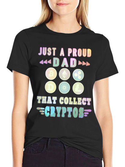 Proud Dad Crypto Collector Graphic T-Shirt