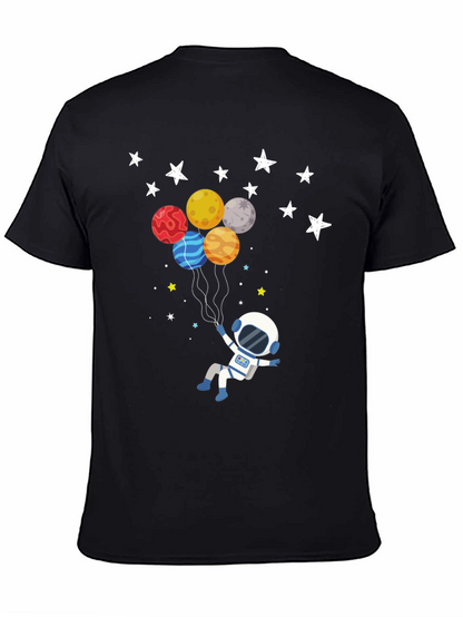 Astronaut Planet Balloons Graphic T-Shirt