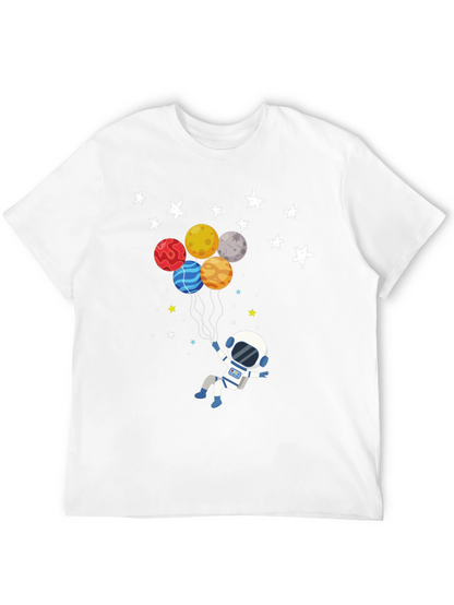Astronaut Planet Balloons Graphic T-Shirt