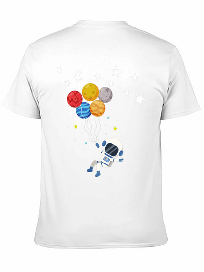 Astronaut Planet Balloons Graphic T-Shirt