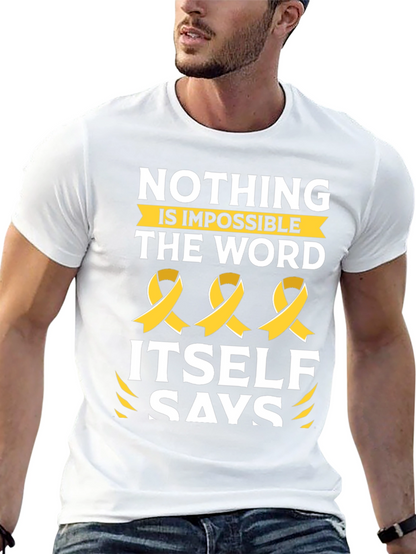Nothing is Impossible T-Shirt with Ribbon Design