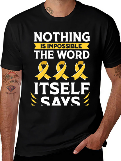 Nothing is Impossible T-Shirt with Ribbon Design