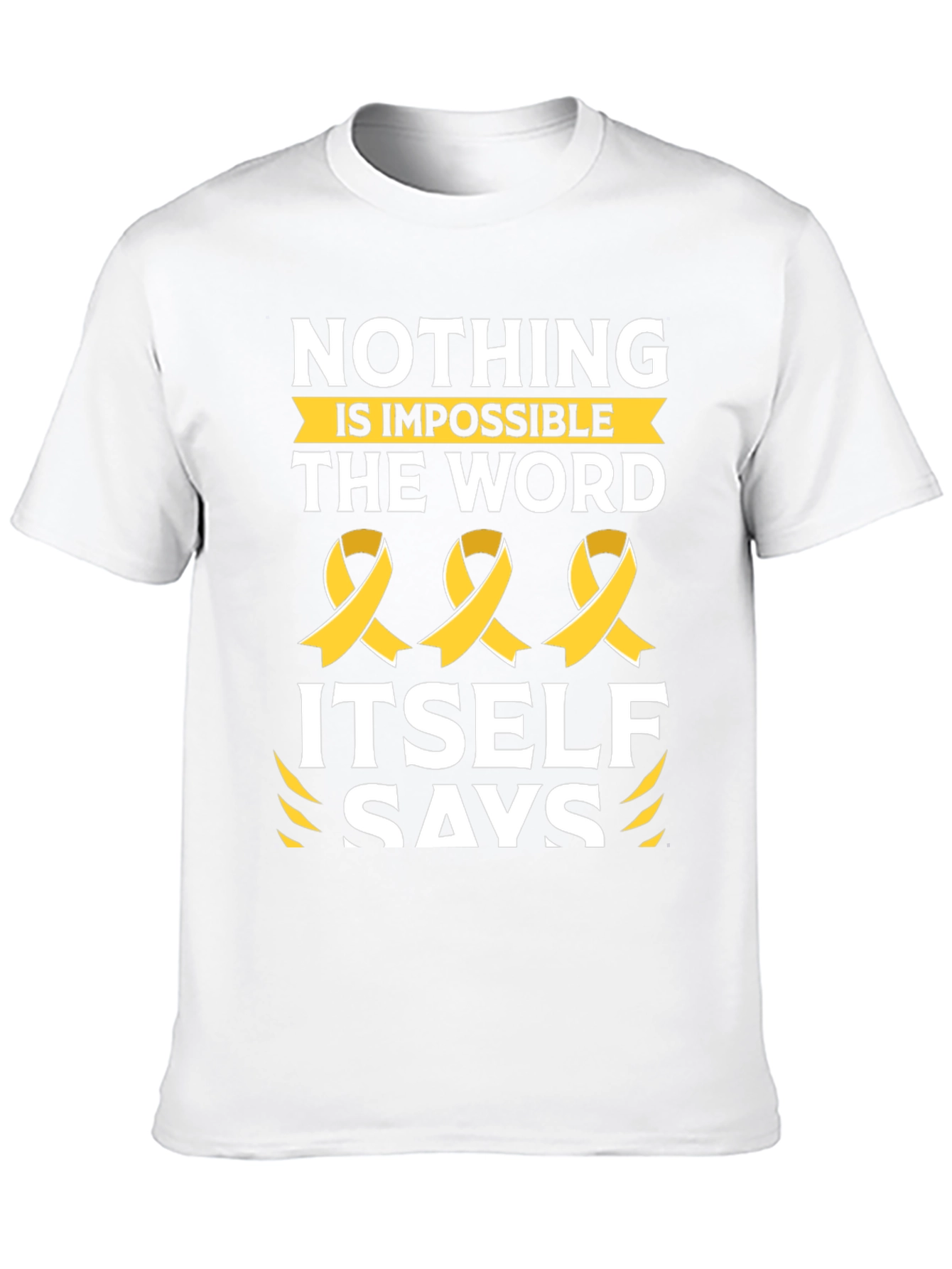 Nothing is Impossible T-Shirt with Ribbon Design