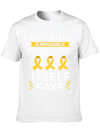 Nothing is Impossible T-Shirt with Ribbon Design
