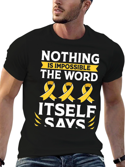 Nothing is Impossible T-Shirt with Ribbon Design