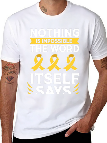 Nothing is Impossible T-Shirt with Ribbon Design