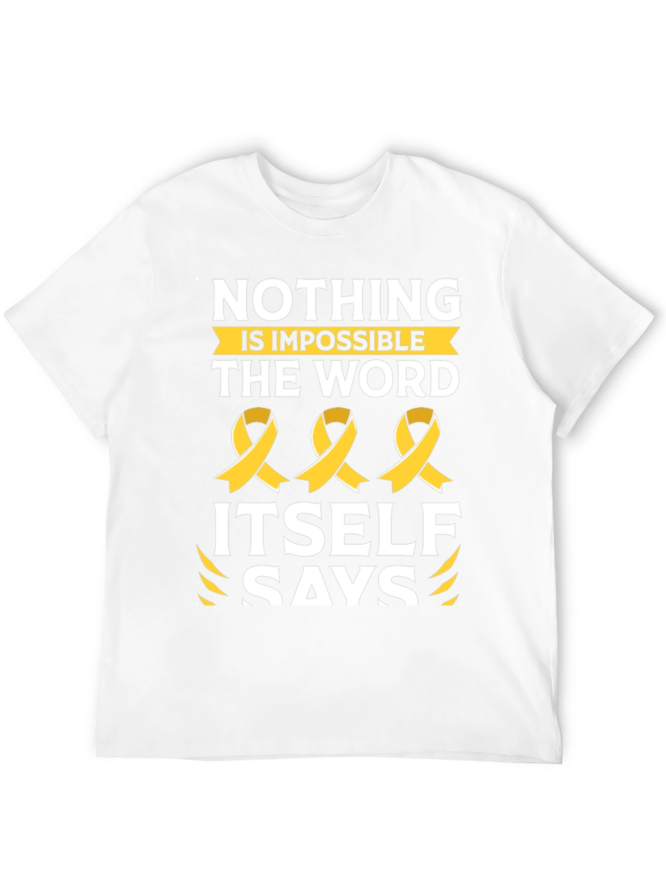 Nothing is Impossible T-Shirt with Ribbon Design