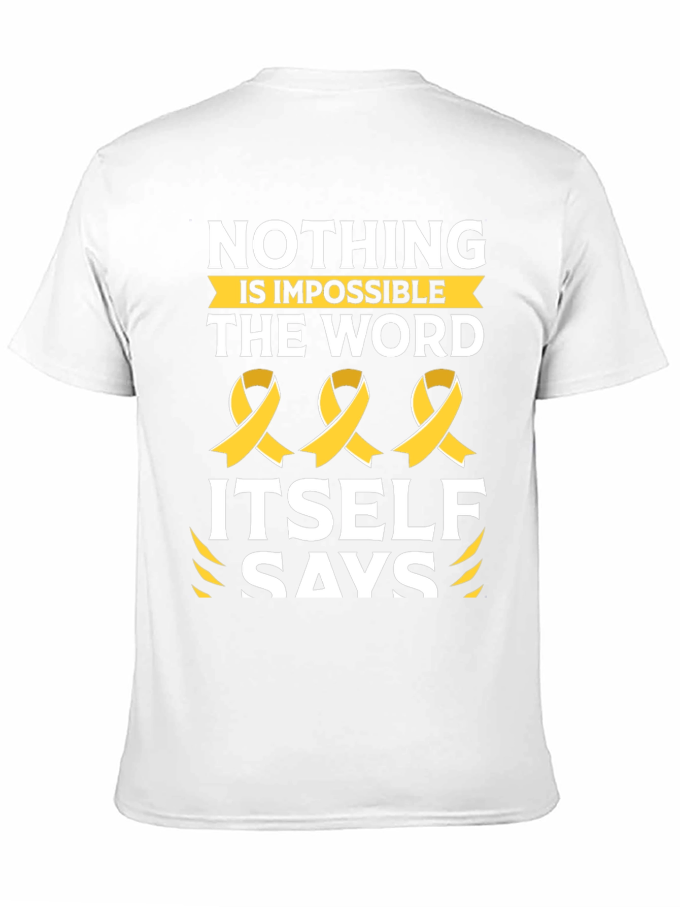 Nothing is Impossible T-Shirt with Ribbon Design
