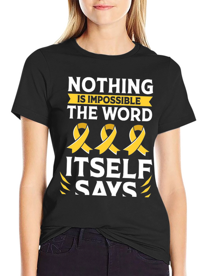 Nothing is Impossible T-Shirt with Ribbon Design