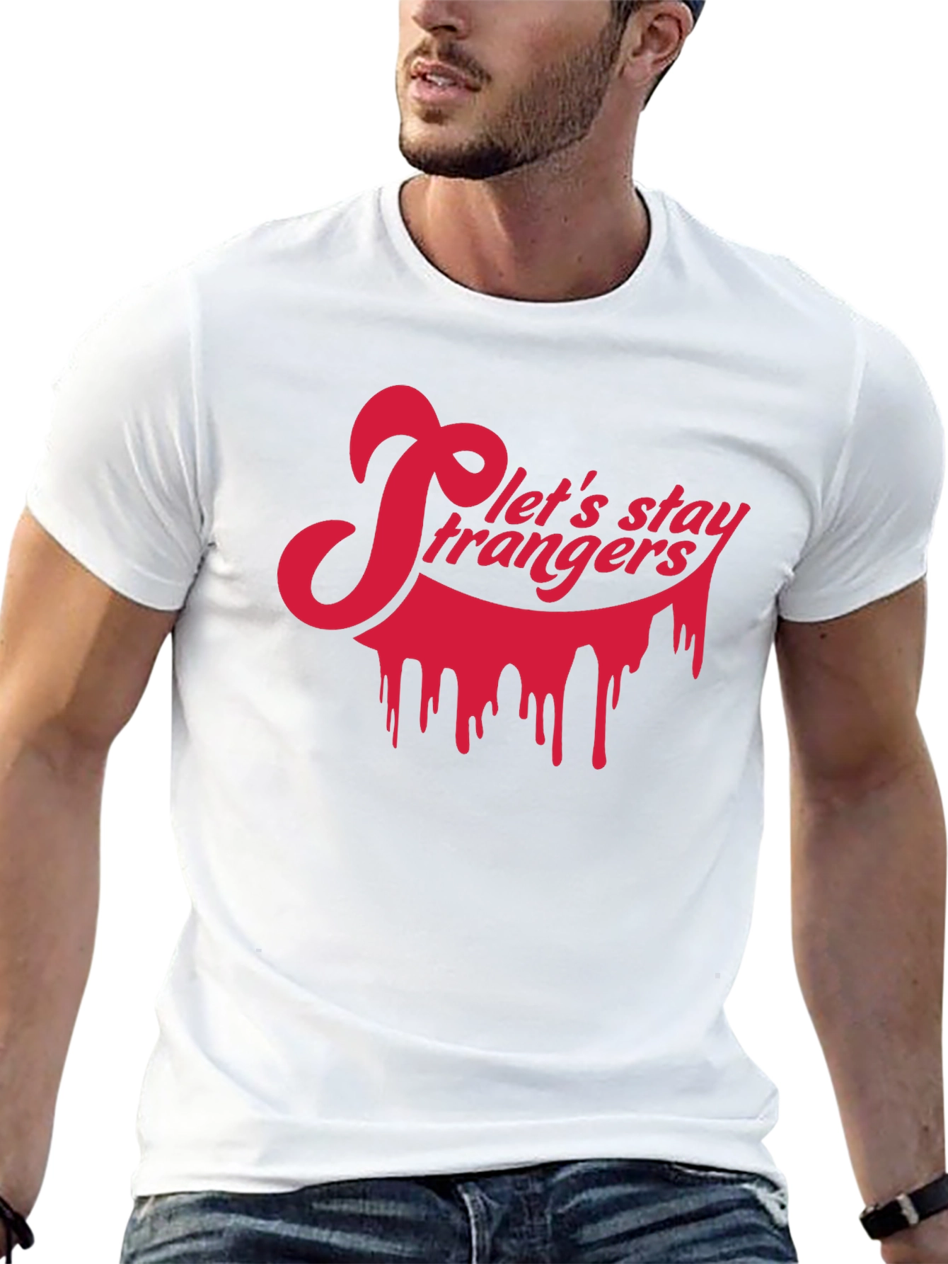 Lets Stay Strangers Black Graphic Tee