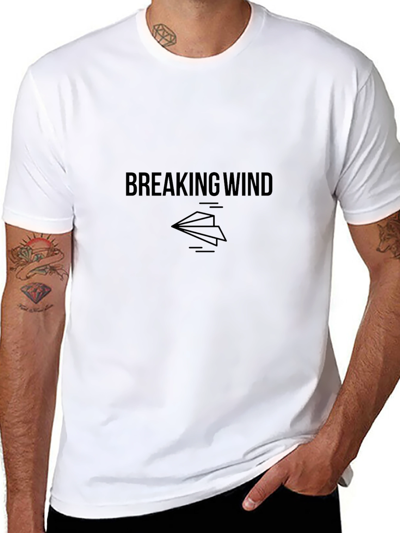 Breaking Wind T-Shirt - Funny Paper Airplane Graphic Tee
