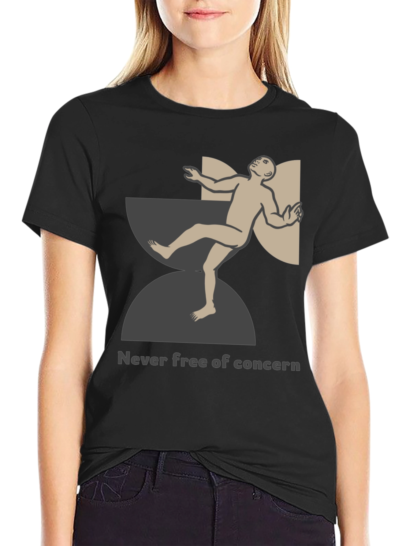 Unique Graphic T-Shirt - Never Free of Concern Design