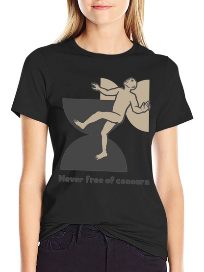 Unique Graphic T-Shirt - Never Free of Concern Design