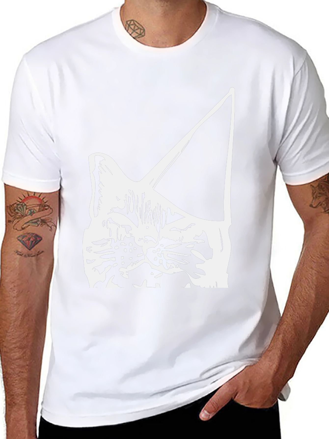 Cat Head Silhouette T-Shirt