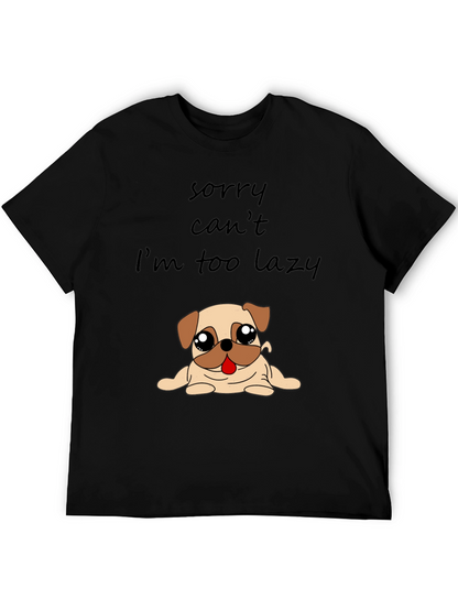Lazy Pug Graphic T-Shirt - Funny Dog Lover Tee